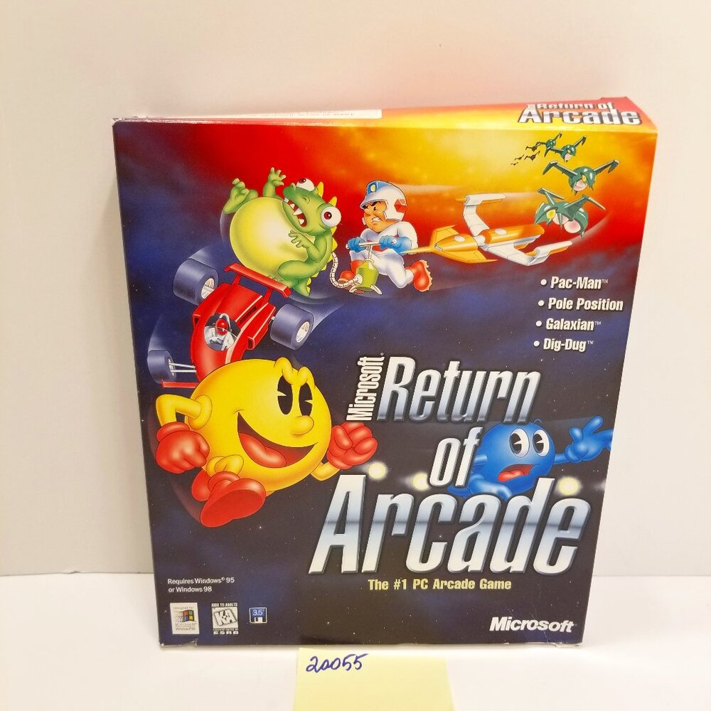Microsoft Return of Arcade PC 1998 in box Pac-Man Galaxian Dig-Dug Pole Position